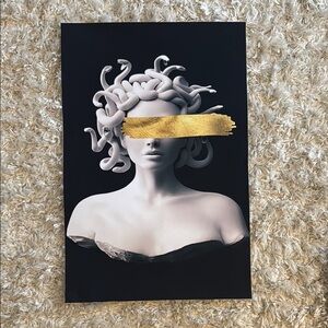 Medusa Art Print with Gold Accent